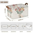 thumbnail image 7 of Yayeee Foldable Storage Basket for Shelves with Handles Set of 2 Waterproof Cloth Bins, Beige Cute Flower, 7 of 7