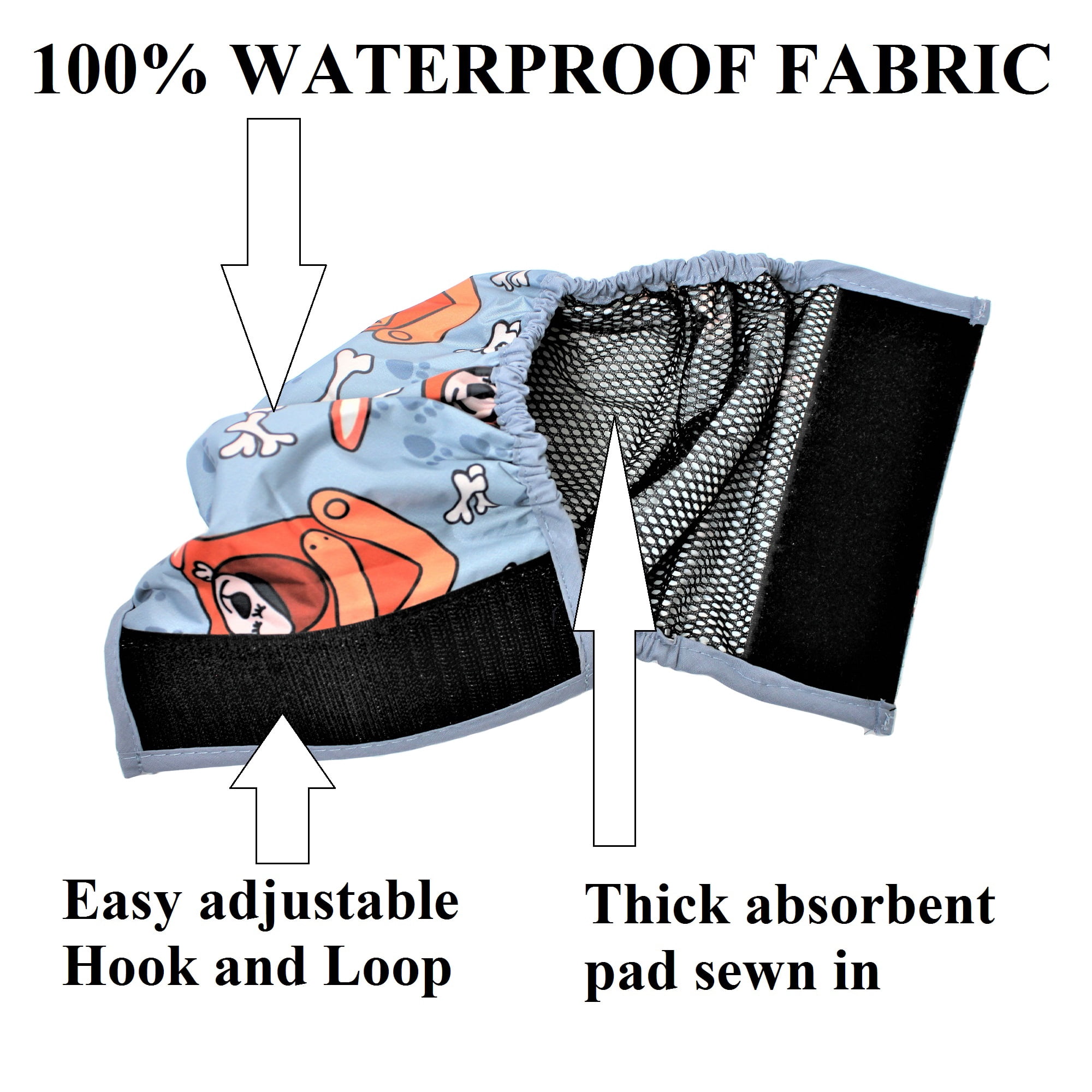 Pack – 2 Colors Waterproof Diapers Dog Belly Band With Absorbent Pad Male Wrap Reusable Sz XXXL (waist 20" - 27")
