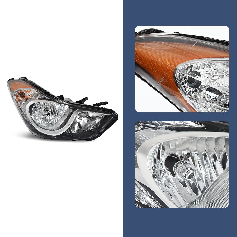 PIT66 Halogen Headlight Assembly Right Fit For 2011-2013 Hyundai Elantra 921023y000