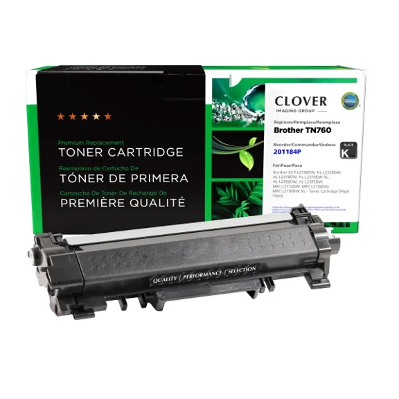 Remanufactured Clover Imaging High Yield Toner Cartridge compatible with Brother TN760