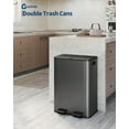 thumbnail image 2 of OUYAWEI 2 x 8 Gallon Stainless Steel Double Trash Can with Lid,Large Dual Trash and Recycle Bin Combo,Step-on Kitchen Metal Garbage Cans,PP Inner Buckets,Liner Rim,Matte Black, 2 of 6