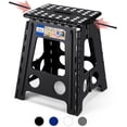 thumbnail image 1 of Folding Step Stool Foldable 16 Inch Stool 400 lbs Capacity,Plastic Stools for Adults and Kids,Collapsible Stool for Kitchen, Stepping Stool with Handle,Black,1 PC, 1 of 5