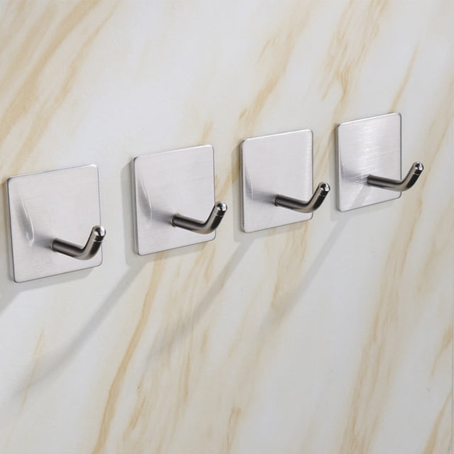 4 piezas de soportes autoadhesivos Ganchos de perchas impermeables Organizador colgante a prueba de herrumbre JShteea El nuevo