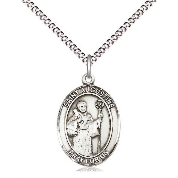 Extel Medium Oval Pewter St. Augustine Pendant with 18" chain, Made in USA