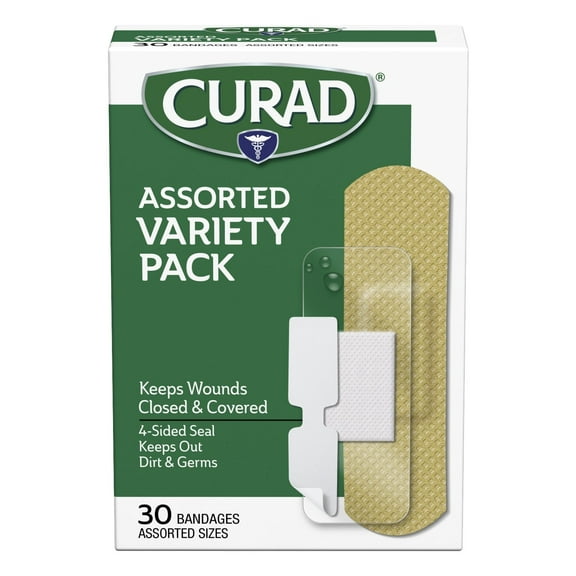 Curad Variety Pack Sterile Assorted Adhesive Bandages, 30 Ea, 2 Pack