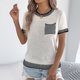 thumbnail image 2 of RKSTN T Shirts for Women Oversized Crewneck Short Sleeve Shirts Womens Casual Solid Plus Size Round Neck Loose Fits Comfy Tee Shirt with Chest Pocket Summer Clothes, 2 of 9