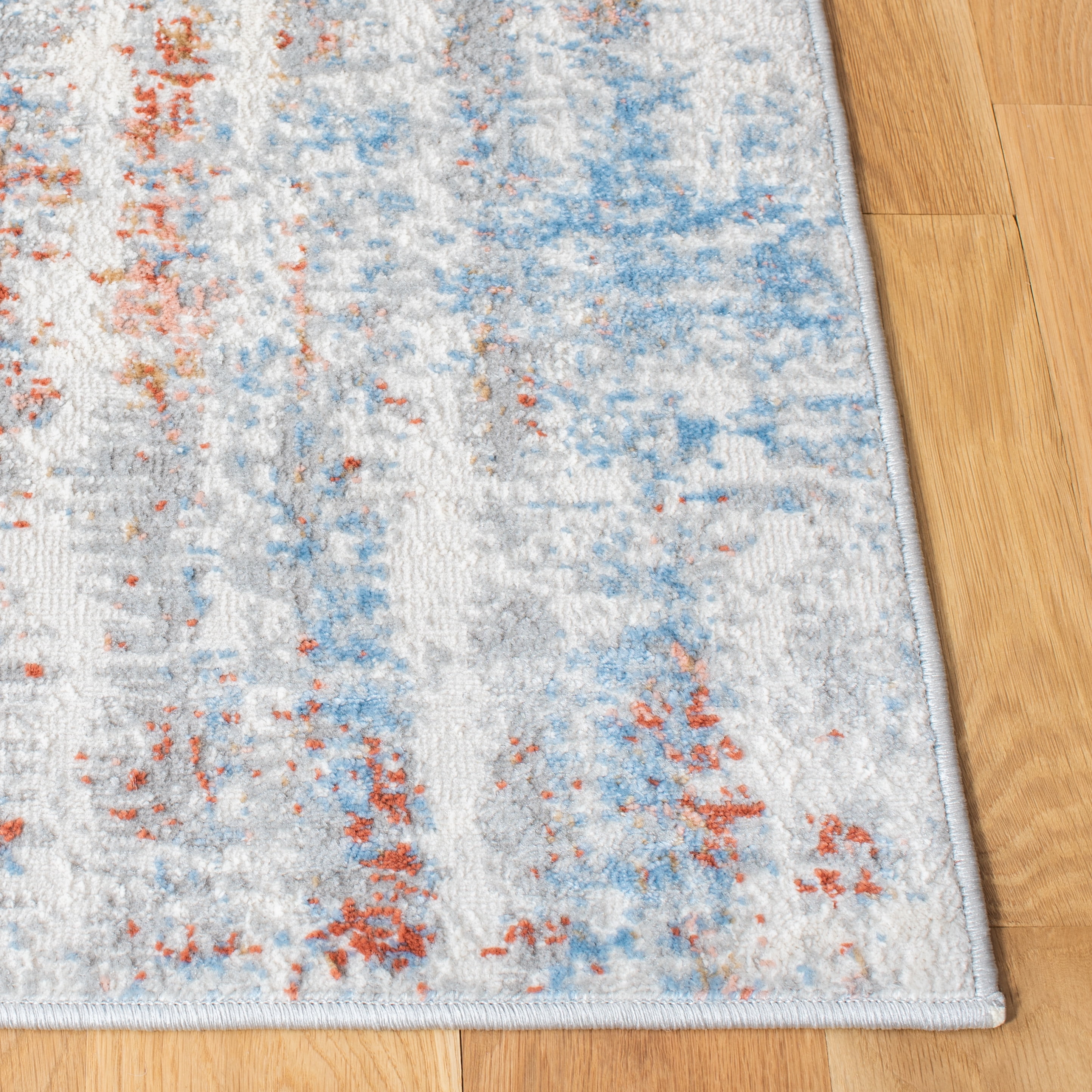 SAFAVIEH Amelia Denny Distressed Area Rug, Gray/Rust, 4'5" x 6'5"