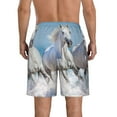 thumbnail image 3 of Kdxio Horses Running Through The Water Pattern Mens Casual Shorts - Drawstring Summer Beach Sports Shorts for Men, 3 of 5
