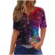 thumbnail image 1 of Fiudx Liquidación de Ahorros de Verano Blusa de Manga Corta Estampada a La Moda para Mujer, Blusas Informales con Cuello Redondo, 1 of 4