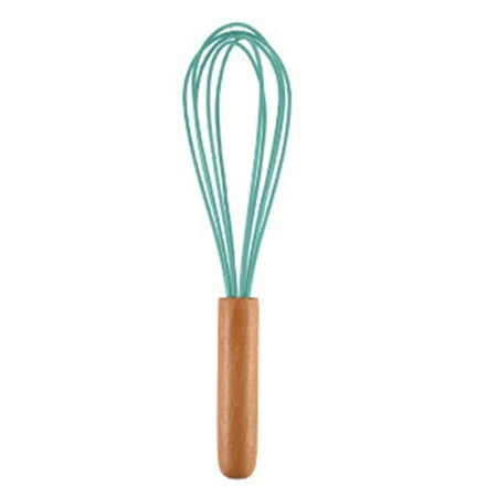 

Waroomhouse Egg Beater Ergonomically Designed Egg Beater 4 Pcs Silicone Whisk with Wooden Handle Comfortable Grip Scratch-resistant Easy to Clean for Cooking