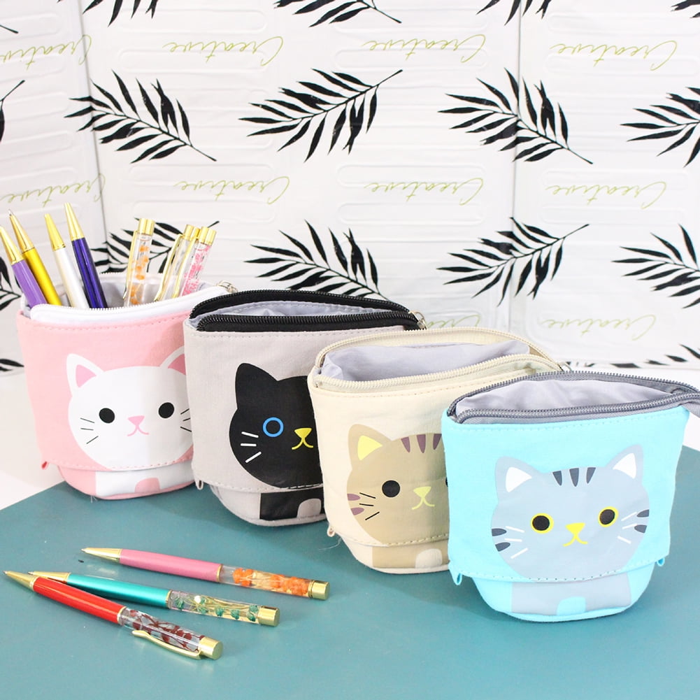 Flexible Cat Pencil Case Fabric Cute Box Bags Gift School Stationery Supplies Flexible Cat Pencil Case Fabric Cute Box Bags Gift School Stationery Supplies