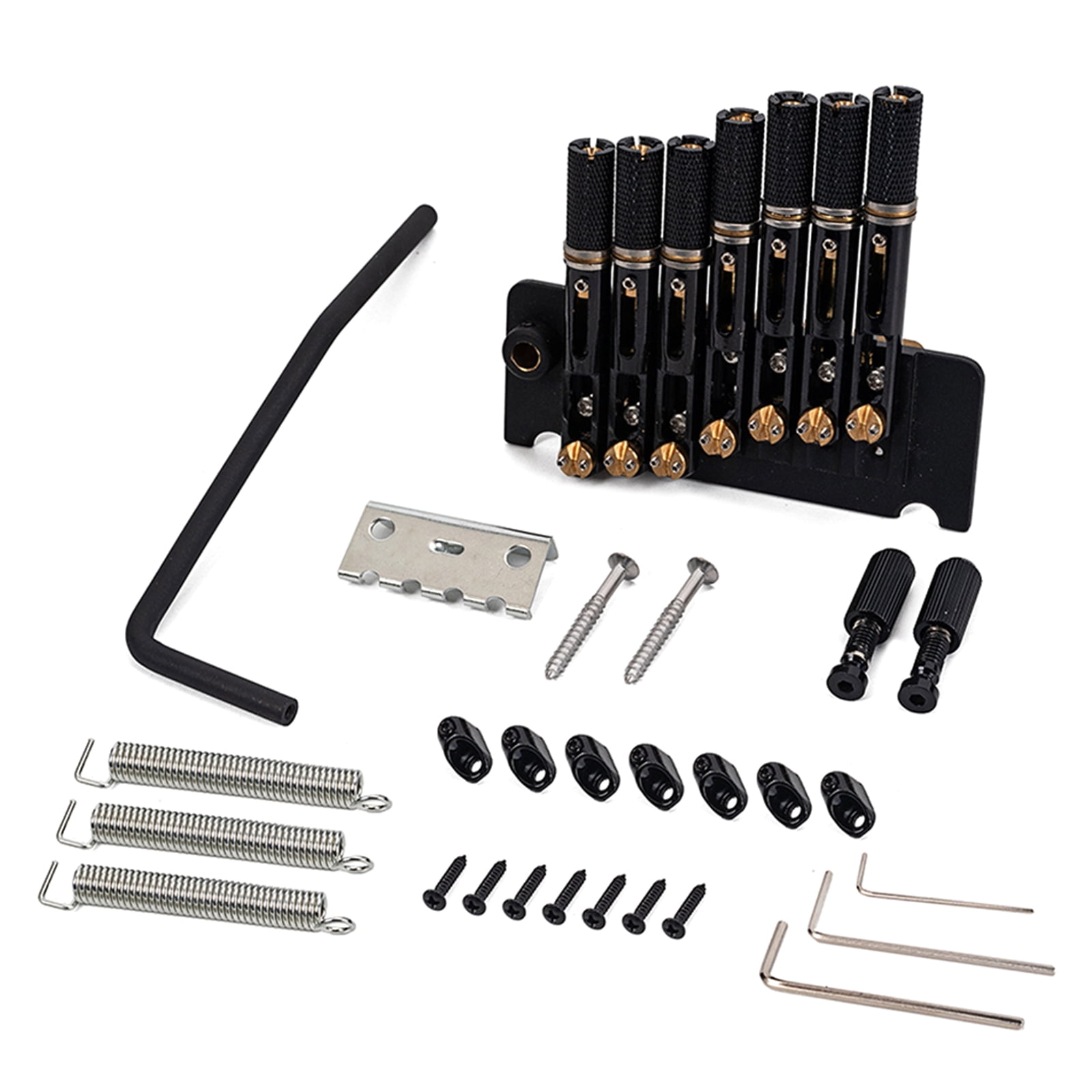 Headless Guitar Bridge Tremolo Set with Mounting Screws Tailpiece 6/7 Strings Electric Guitar Replacement Parts