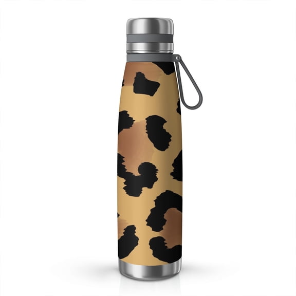 Leopard Print 29oz Stainless Steel Insulated Thermos with Tea Filter, 360° Printed Travel Bottle, Leakproof BPA-Free Flask with Anti-Slip Base, 304 Inner & 201 Outer, Vacuum Cup
