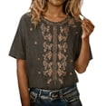 thumbnail image 2 of Pxiakgy Embroidered Boho Tops for Women Loose Fit Blouses 3/4 Length Sleeve Womens Tops Bohemian Tops Mexican Shirts 3/4 Length Sleeve Shirts Retro Embroidered 3/4 Sleeve Boho Tops Loose Tunics Top M, 2 of 5