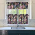 thumbnail image 3 of Pioneer Kitchen Curtains and Valance Set 24 Inch Tier Navy Floral Print Curtains Small Drapes for Cafe Living Room Bathroom Farmhouse 3 Pieces Set Rod Pocket, 3 of 6