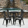 thumbnail image 2 of Flash Furniture Commercial Grade 24" Round Black Metal Indoor-Outdoor Table Set with 4 Cafe Chairs, 2 of 5