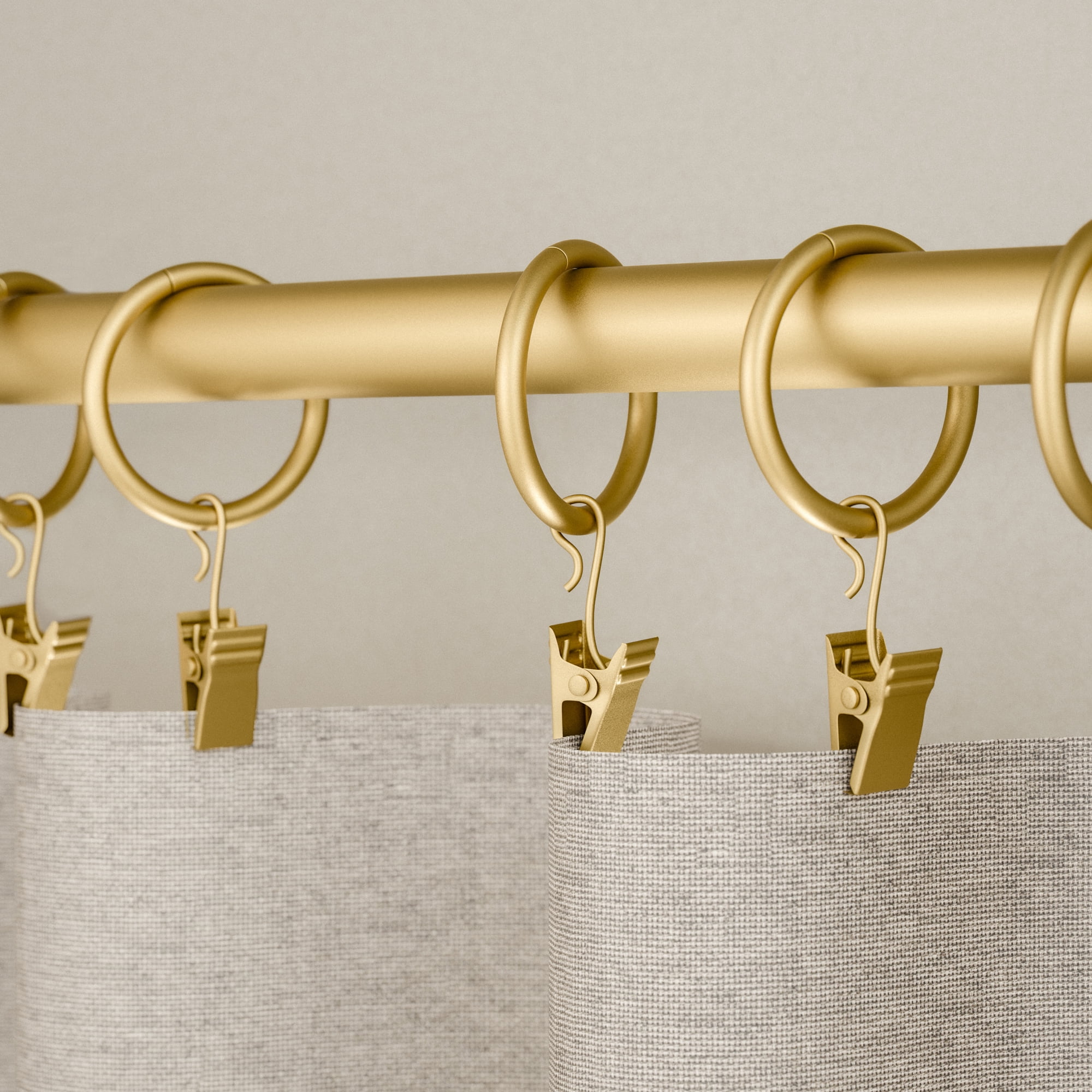 Mainstays 1" Gold Curtain Clip Rings (7 pack)