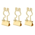thumbnail image 4 of 100 Uds Clips de carpeta de conejito mango bonito dorado abrazaderas de carpeta pequeñas multifunción de Metal duradero para documentos bolsas ropa, 4 of 8