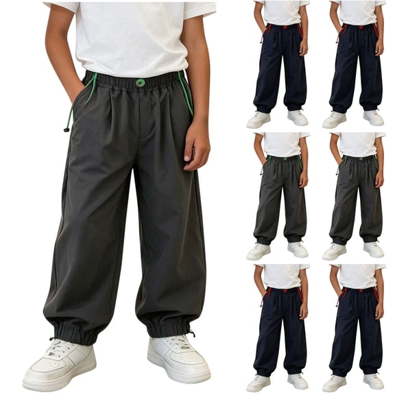 Bixock Toddler Boys Sweatpants High Waist Straight Leg Pants Kids Soild Color Loose Casual Joggers Pants Soft Comfortable Workout Outdoor Daily Wear Boys Clothings Size 9-10Years