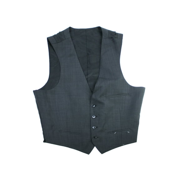 Gray Pindot Slim Fit Dress Vest 40S