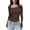 Brown, variant on Lixiuxyad Thermal under Shirt Women's One Shoulder Long Sleeve Top Pleated Going Out Top Slim Fit Shirt Cropped Top