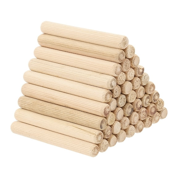 1/2" x 4" Wood Dowel Pins Fluted Wooden Dowels for Furniture Projects, 100 Pack