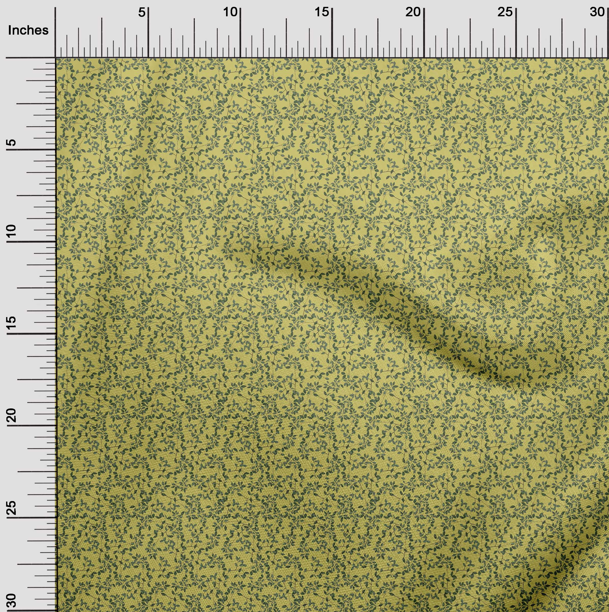 oneOone Polyester Spandex Yellow Fabric Leaves Sewing Craft Projects Fabric Prints By Yard 56 Inch Wide