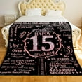 thumbnail image 2 of 15th Birthday Blanket Gifts for Girls - Happy 15th Birthday Gift Ideas for Her - 15 Year Old Gifts for Daughter Sister Bestie - Flannel Fleece Soft Throw Blanket, 2 of 6