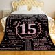 thumbnail image 2 of LHSHID 15th Birthday Blanket Gifts for Girls Happy 15th Birthday Gift Ideas for Her 15 Year Old Gifts for Daughter Sister Bestie Personalized Flannel Fleece Soft Throw Blanket 60"x80", 2 of 8