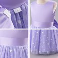 thumbnail image 6 of IDOPIP Butterfly Flower Girl V-Back Bow Dress for Kid Wedding Pageant Party Shiny Bownkot V-backless Tulle Dress Wedding Bridesmaid Pageant Party Long Maxi Gown 9-10 Years Purple, 6 of 7