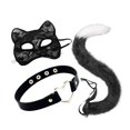 thumbnail image 4 of Conjunto de collar y cola con orejas de gato Yinane disfraz de animal decorativo Negro, 4 of 6
