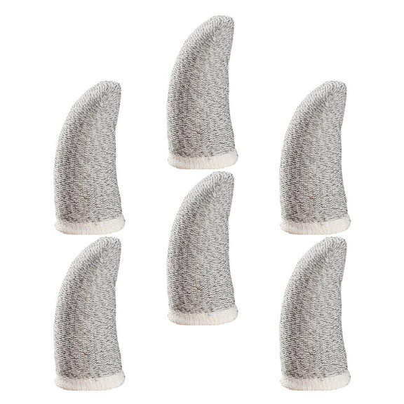 LULULION 6Pcs Breathable White Finger Cots Elastic Sweat-Resistant Thumb Protectors for Gaming