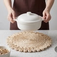 thumbnail image 4 of Farmhouse Placemats Set of 4 Round Placemats for Dining Table Decor Indoor Outdoor Washable Kitchen Table Mat Wipe Clean Oatmeal Ash 15x15inch, 4 of 5