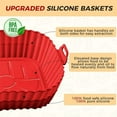 thumbnail image 6 of 3 Pack Air Fryer Silicone Liners 8inch Air Fryer Silicone Pot Reusable Food Grade Silicone Airfryer Liners Baking Basket Accessories Replacement of Flammable Disposable Parchment Paper, 6 of 6