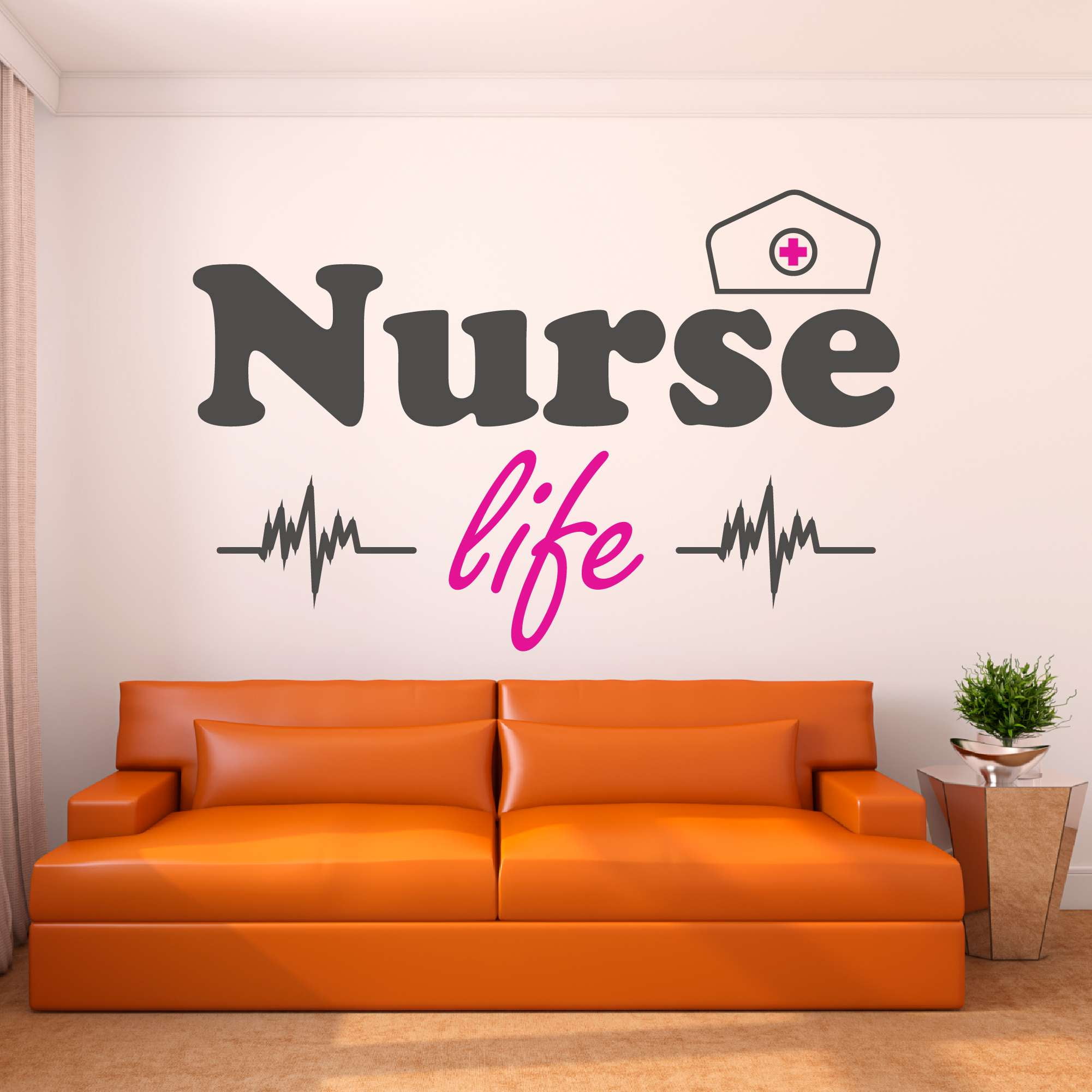 Girls Nurse Life Cute Girly Wall Decal Decoration Nurse Scrubs Cardiac