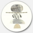 thumbnail image 1 of Designart 'Geometric Balance Neutral I' Geometric Metal Circle Wall Art, 1 of 3