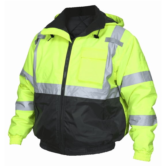 MCR Safety VBBQCL3LL Luminator Class 3 Type R Yellow/Lime L Bomber Jacket