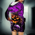 thumbnail image 4 of Taqqpue Halloween Costume Hoodie Dress for Women Fashion Ghost Pumpkin Witch Mini Dresses Long Sleeve Outfit Cosplay Halloween Party Dress with Pockets, 4 of 7