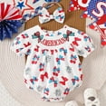 thumbnail image 2 of Gvdentm 3-6 Month Girl Clothes 4th Of July Baby Girl Outfits My First Fourth Of July Onesie Usa Bubble Romper Dress Smocked Outfit(White,6-12 Months), 2 of 9
