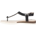 thumbnail image 3 of WHITE MOUNTAIN Womens Black Adjustable Ankle Strap Cushioned Embellished T-Strap Parana Open Toe Buckle Thong Sandals 8 M, 3 of 6