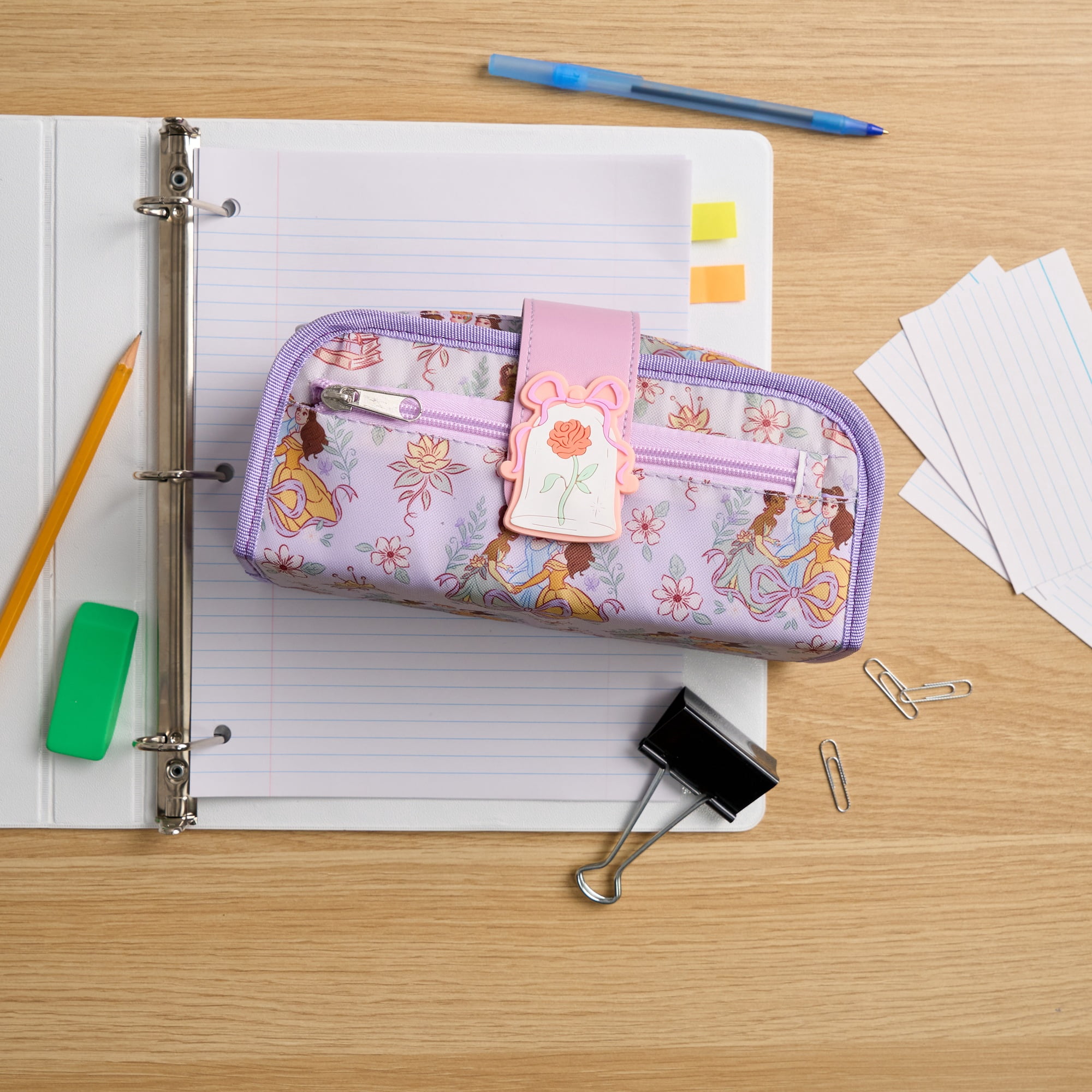 Disney Princess Utility Pencil Pouch with Zipper Closure, Purple