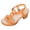 Orange, variant on Women Leather Heeled Sandals Summer Dressy Slippers Chunky Heels Slip on Breathable Open Toe Block 2026 Walking Vacation Shoes Orange Size 9