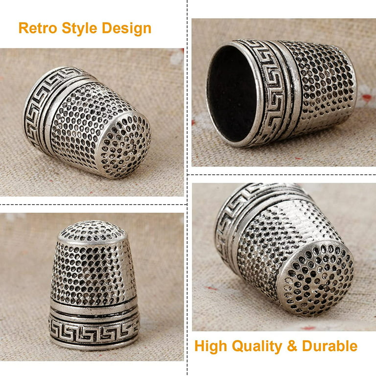 Silver Sewing Thimble, 2PCS Metal Fingertip Protector, Finger Shield  Quilting Accessories for Handle Needlework DIY Craft Tool