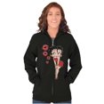 thumbnail image 3 of Retro Betty Boop Cartoon Kissy Lips Women Plus Size Zipper Hoodie Brisco Brands 2X, 3 of 5