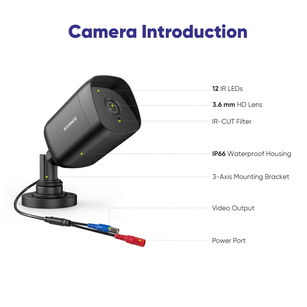 SANNCE 2MP 5in1 IR Home Security Camera System, 8CH Surveillance DVR and 8x1080p Weatherproof Camera, Night Vision, Motion Alerts, Remote Access, Surveillance Video Kits with NO HDD, Surveillance Sys