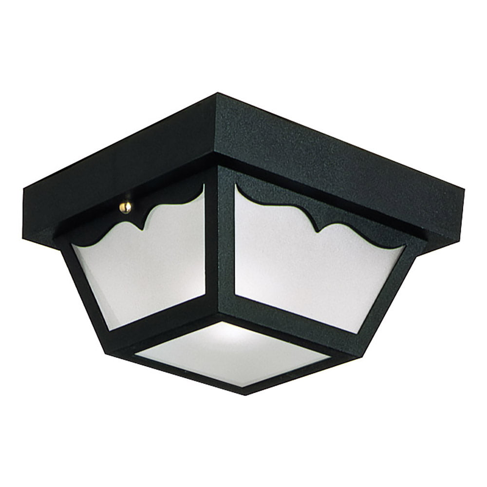 Outdoor Ceiling Mount Light, 10.5-Inch by 5.5-Inch, Black Polypropylene