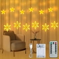 thumbnail image 1 of Twinkle Star 138 LED 12 Star Snowflake Curtain String Lights, Remote Control Window Curtain Lights with 8 Flashing Modes for Christmas, New Year, Wedding, Party, Home Decor (Warm White), 1 of 5