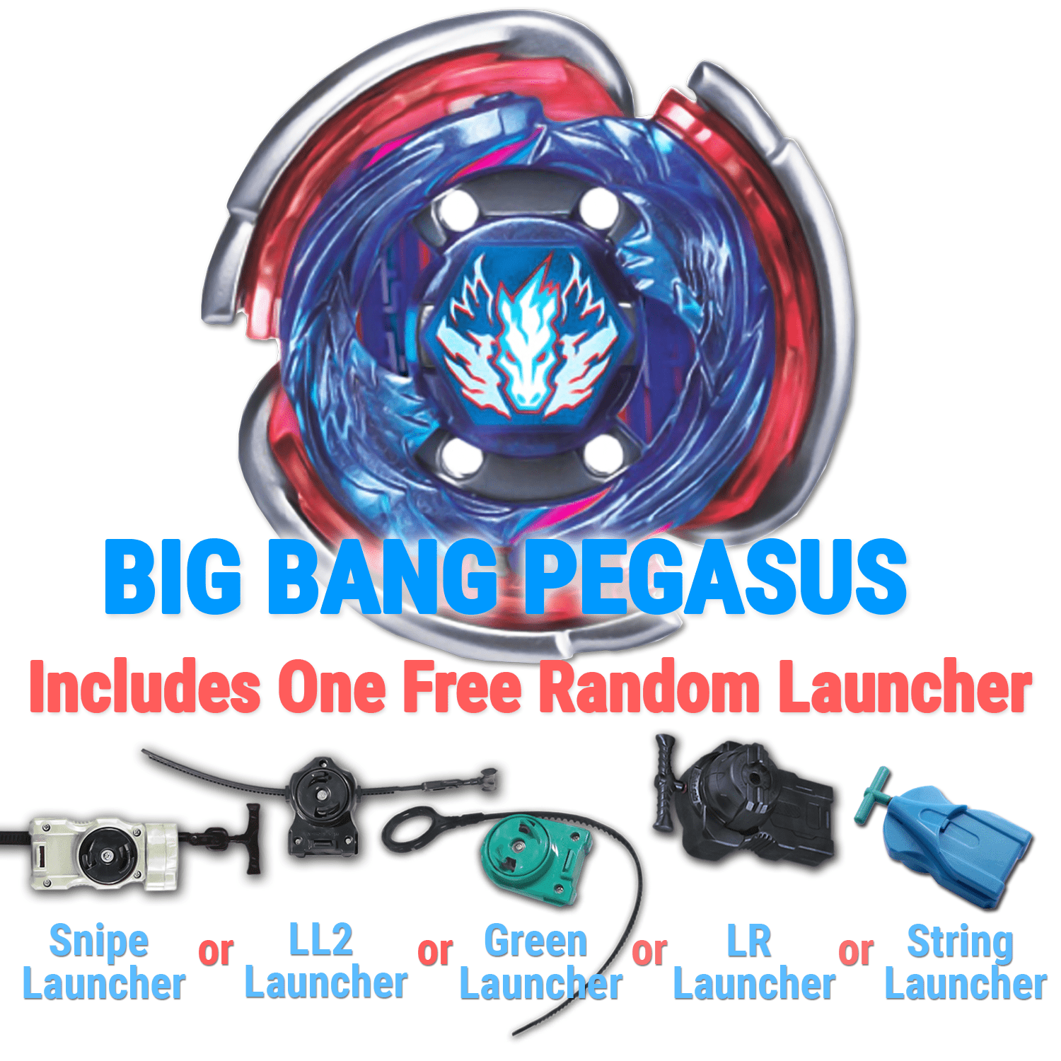 Battle BB105 Cosmic Pegasus Fusion Masters Metal  Beyblade With Launcher Booster