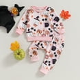 thumbnail image 2 of Fortune Fall Baby Girl Clothes Pumpkin Ghost Sweatshirt Pants 2Pcs Set 0-3Y, 2 of 9