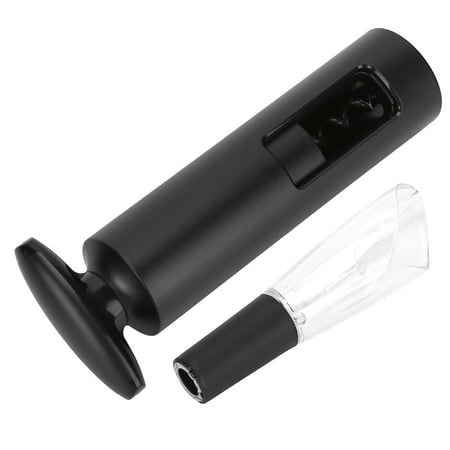 

Spptty Corkscrew Bar Accessory 5Pcs/Set Rotating Wine Opener Bottle Kit with Vacuum Stopper Decanter Foil Cutter Drip Black